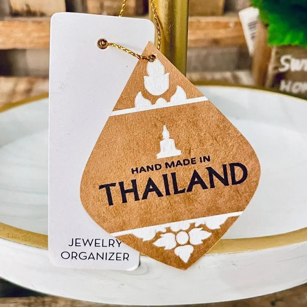 NWT Made in Thailand Gorgeous jewelry holder Organizer with 2 rods & Oval Tray